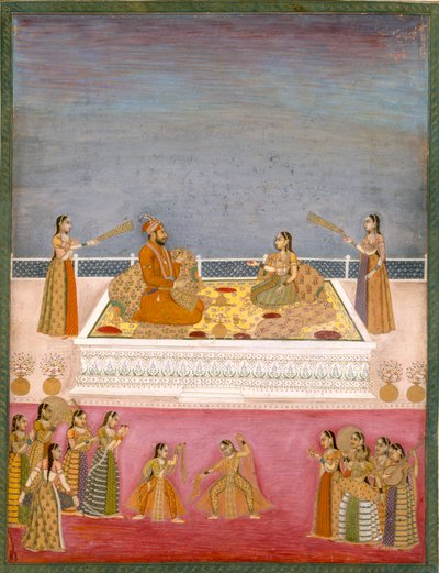 Der junge Mogulkaiser Muhammad Shah bei einer Nautch-Aufführung (1719-48), um 1725 von Mughal School